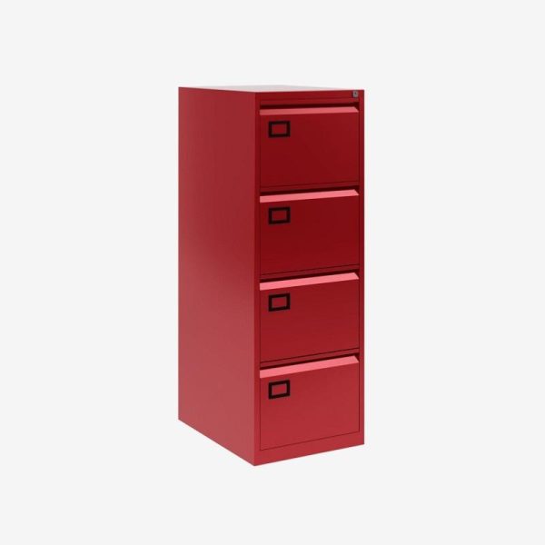 Office Filing Cabinet A Range 4 Drawer Red - Image 3
