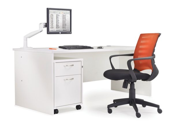 System Office Straight Desk Panel End With 2 x 2 Drawer Pedestal Work 25 - Image 2
