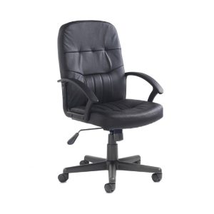 black leather managers chair