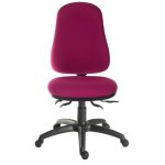 office chair with purple fabric seat