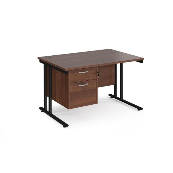 Office Straight Desk 1200 Cantilever Frame and  2 Drawer Pedestal Work 25 - Image 4