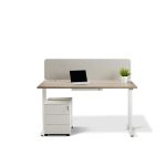 height adjustable desk with 3 drawer pedestal