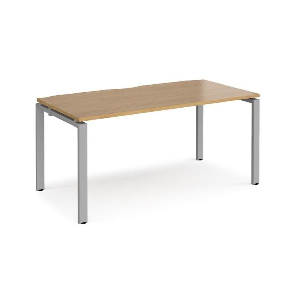 commercial office desk beech desk top and silver leg frame