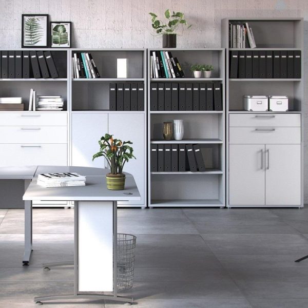 Alexis Office Storage Unit With Cupboard and 2 Drawers, 2 Doors And 3 Shelves White - Image 3