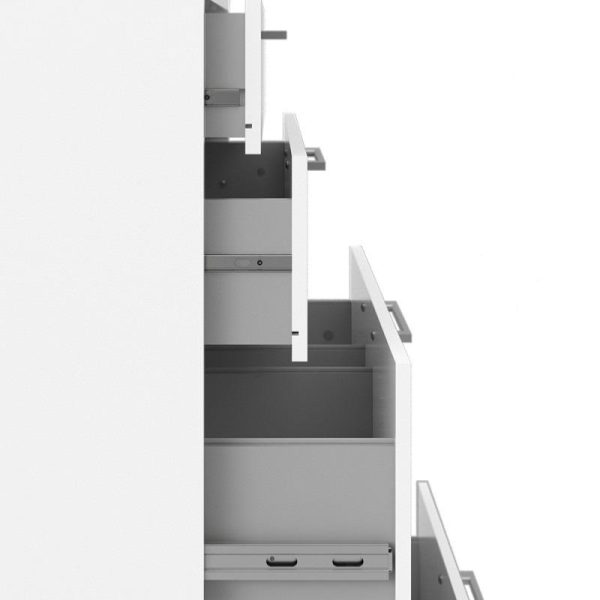 Alexis Office Storage Unit With Cupboard and 2 Shelves, 2 Drawers And 2 File Drawers White - Image 6