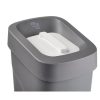 black office recycling bin with grey top