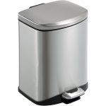 brushed steel pedal bin