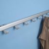 Aluminium coat hooks. Rial with 10 coat hooks in attractive aluminium finish