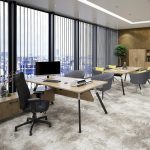 executive desk with return