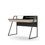 home office desk oak and black