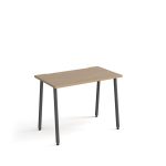contemporary home office desk with oak top and grey frame