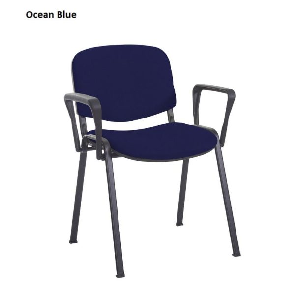 Conference / Meeting Chair Aquarius Black Frame And With Arms Fabric Choices 2 - Image 4