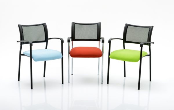 Mesh Chair Brighton Black Frame With Arms Choice of Colours - Image 2