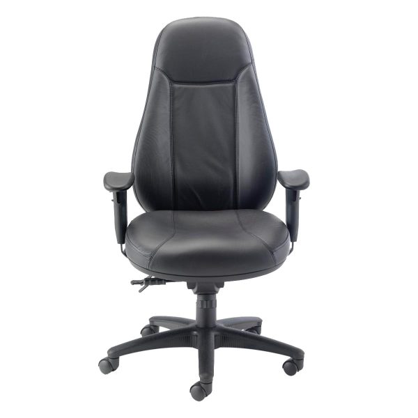 24 Hour Office Chair Chapter Black Leather - Image 2
