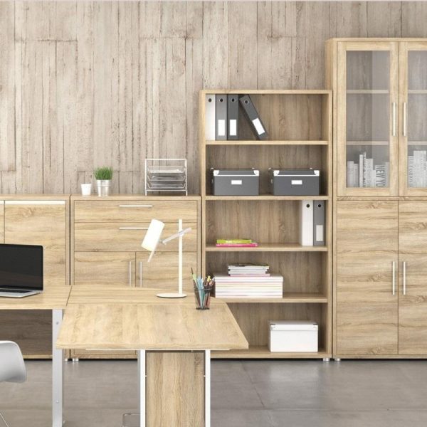 Alexis Office Bookcase Oak 4 Shelves - Image 3