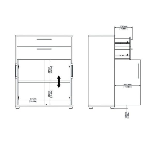 Alexis Office Storage Unit With Cupboards and Drawers White - Image 7