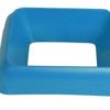 blue plastic office recycling bin ring top