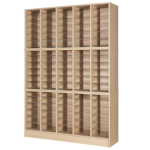 floor post sorter 90 space pigeon hole in oak finish. 5 x 18 pigeon holes