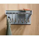 designer coat rack wall mounted in aluminium with hangers
