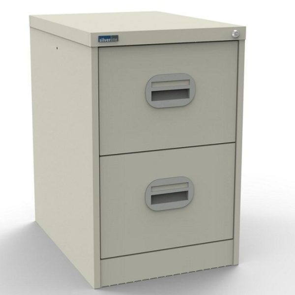 Office Filing Cabinet Connect 2 Drawer Almond White