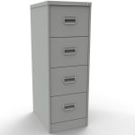grey file storage cabinet with 4 drawers