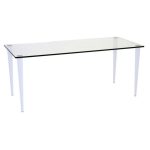 glass computer desk with white legs