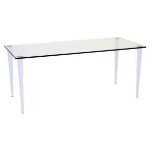 glass computer desk with white legs