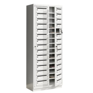 Post lockers metal with 30 lockable pigeon holes