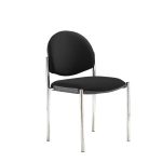 Black fabric meeting chair with chrome legs