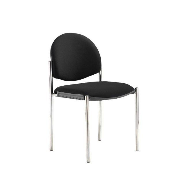 Black fabric meeting chair with chrome legs