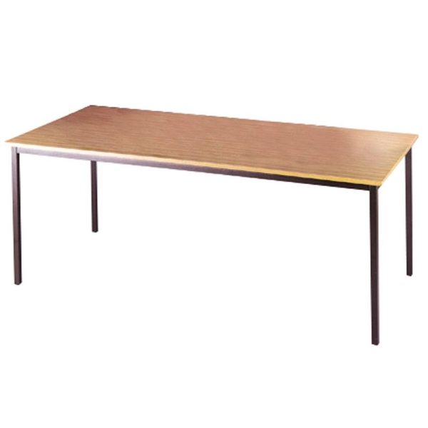 rectangular meeting table with beech top and graphite legs