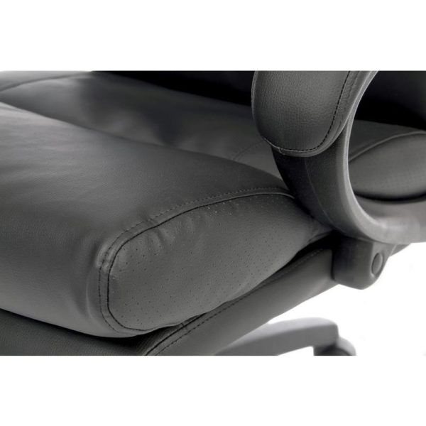 Luxury Leather Look Executive Office Chair Loom Black - Image 4
