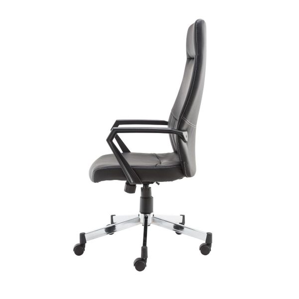 High Back Office Chair San Francisco Black Leather - Image 3