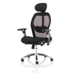 mesh back office chair with headrest black