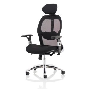 mesh back office chair with headrest black