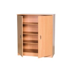 wood office cupboard beech 3 shelves