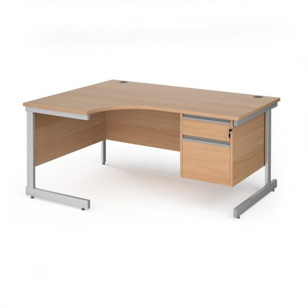 Ergonomic Desk Maine With Two Drawer Pedestal - Image 8