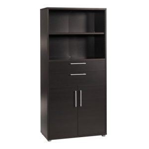 Alexis Office Storage Unit With Cupboard and 2 Drawers And 2 Shelves Black