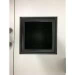 top view of black office recycling bin