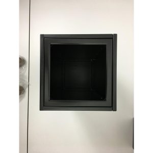top view of black office recycling bin