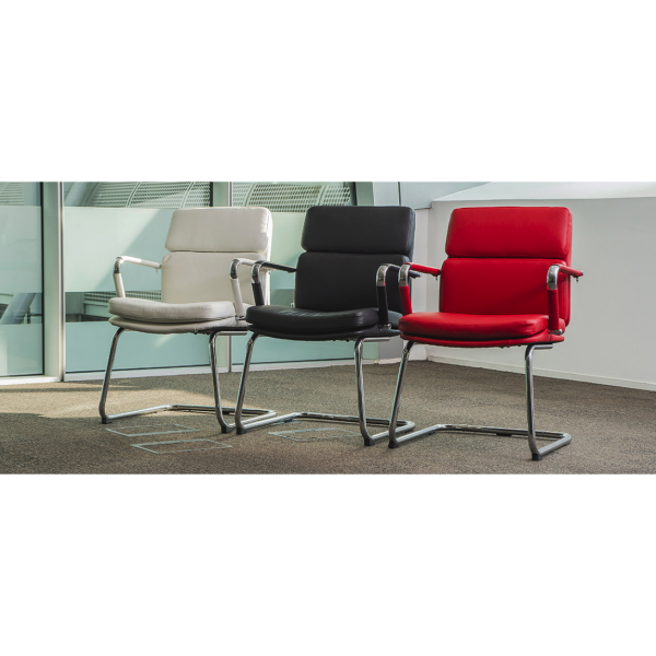 Visitor Chair Style Red, Black Or White - Image 2