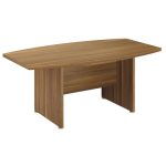 executive boardroom table oak in bow shape