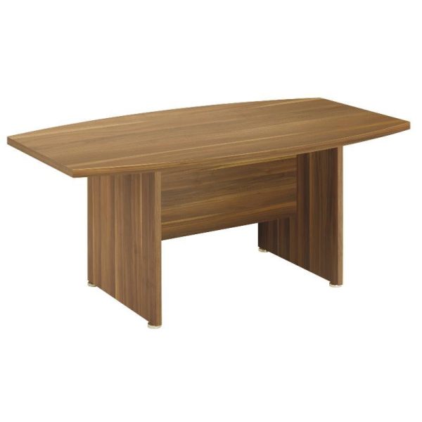 executive boardroom table oak in bow shape