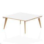 white square boardroom table with skandi style legs