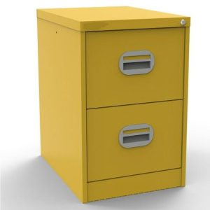 Office Filing Cabinet Connect 2 Drawer Lemon Yellow