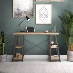 contemporary trsstle style home office desk in dark wood