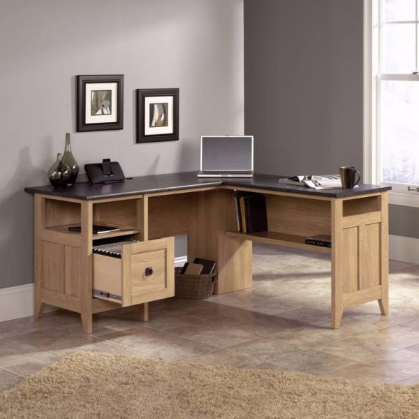 Dundee L Shaped  Oak Home Office Desk - Image 2