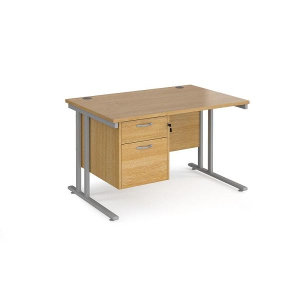 Office Straight Desk 1200 Cantilever Frame and  2 Drawer Pedestal Work 25 - Image 6
