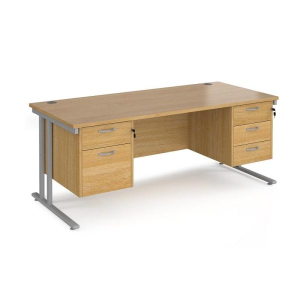 Office Straight Desk 1800 Cantilever Frame With 2 And 3 Drawer Pedestal Work 25 - Image 5