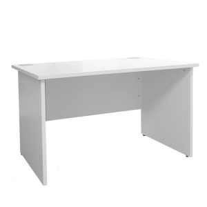 white office desk with panel ends